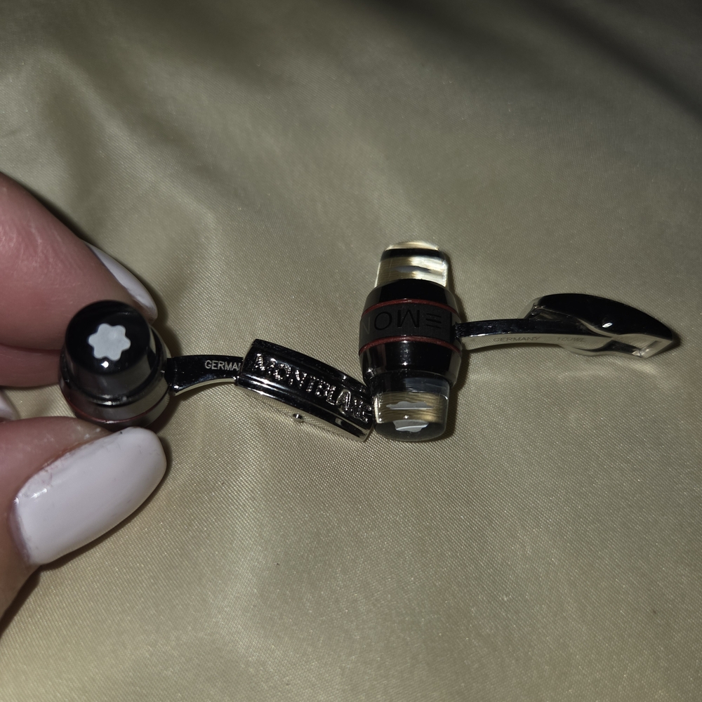 Montblanc StarWalker  Silver and Black Cufflinks with Red Accents